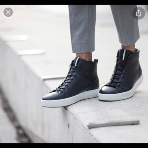 Soft 8 High Top Black Leather Sneaker 